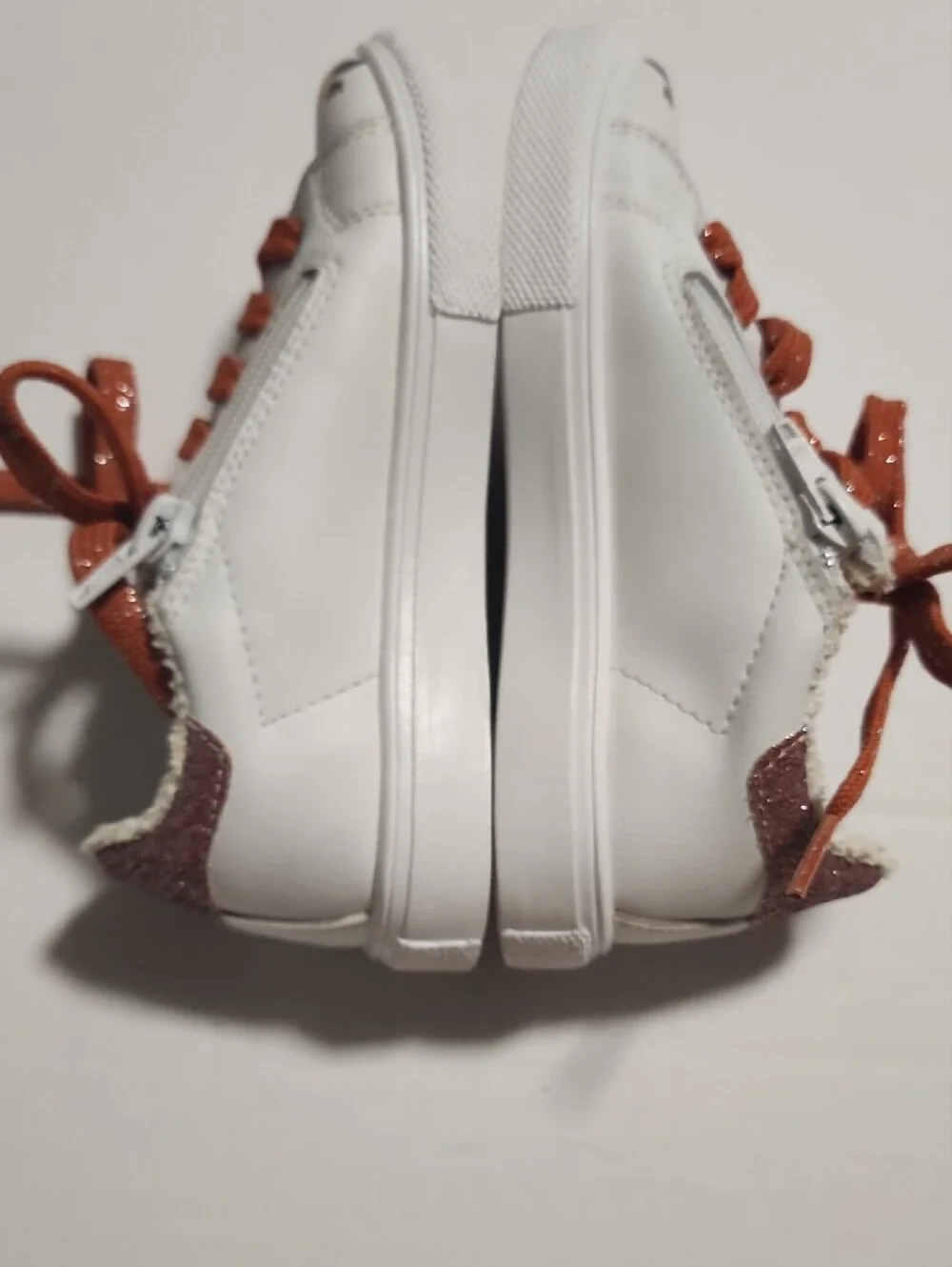 MONNALISA Genuine Leather Floral Sneakers Made in Italy, Size 10